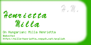 henrietta milla business card